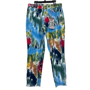 Hydraulic Murray Tie Dye Paint Splatter Cropped Skinny Jeans Size 10 NWT